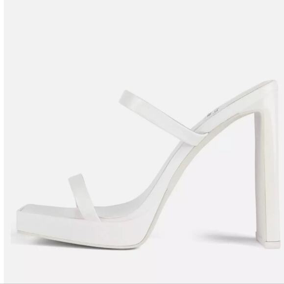 Jeffery Campbell Hustler Platform Sandals White - Picture 1 of 7